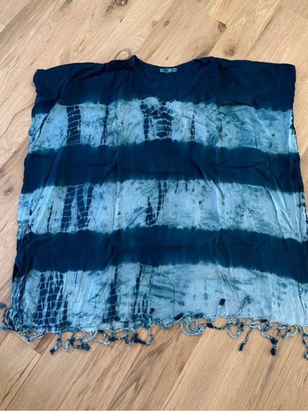 Beach Cover up Beach by Exists one size Blue tie dye